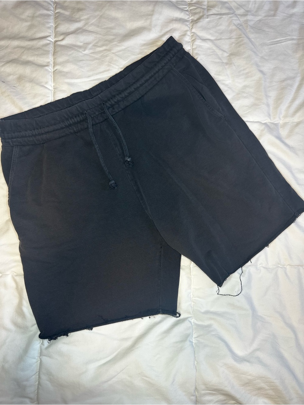Divided Black Distressed Sweat Shorts
